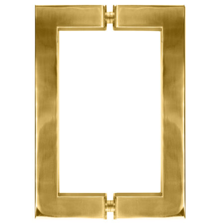 CRL SQ6X6BR Polished Brass 6" x 6" SQ Series Square Tubing Back-to-Back Pull Handle