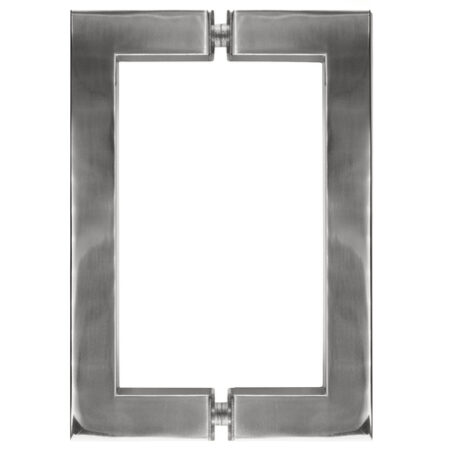 CRL SQ6X6CH Polished Chrome 6" x 6" SQ Series Square Tubing Back-to-Back Pull Handle