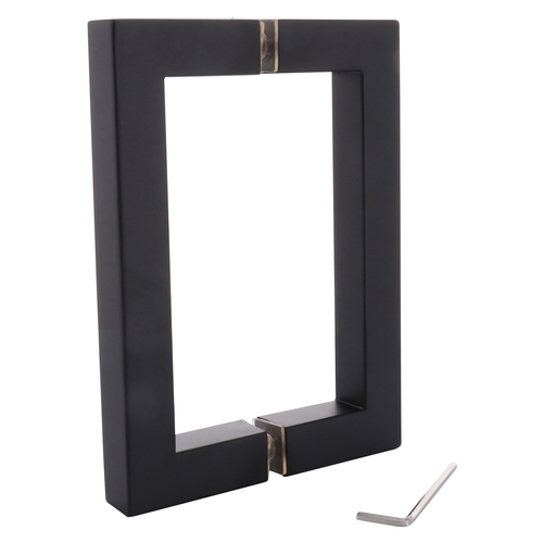 CRL SQ6X6MBL Matte Black 6" x 6" SQ Series Square Tubing Back-to-Back Pull Handle