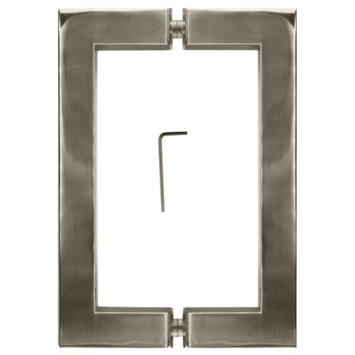 CRL SQ6X6SC Satin Chrome 6" x 6" SQ Series Square Tubing Back-to-Back Pull Handle