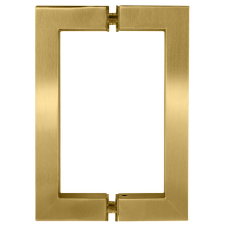 CRL SQ6X6SB Satin Brass 6" x 6" SQ Series Square Tubing Back-to-Back Pull Handle