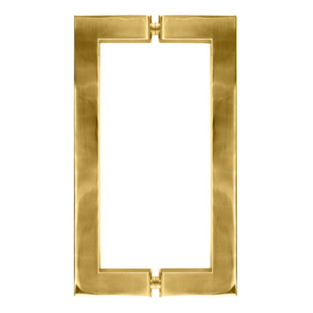 CRL SQ8X8BR Polished Brass 8" x 8" SQ Series Square Tubing Back-to-Back Pull Handles