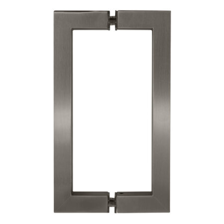 CRL SQ8X8BSC Brushed Satin Chrome 8" x 8" SQ Series Square Tubing Back-to-Back Pull Handles