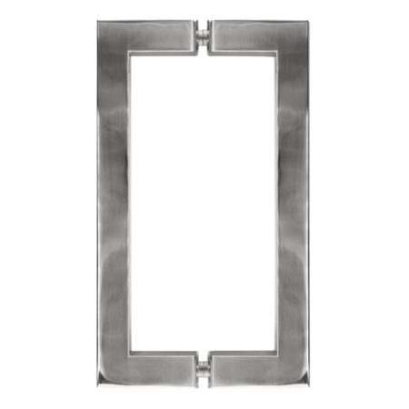 CRL SQ8X8CH Polished Chrome 8" x 8" SQ Series Square Tubing Back-to-Back Pull Handles