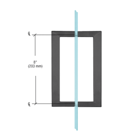 CRL SQ8X8MBL Matte Black 8" x 8" SQ Series Square Tubing Back-to-Back Pull Handles