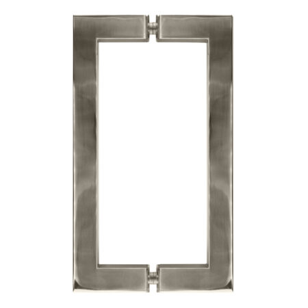 CRL SQ8X8PN Polished Nickel 8" x 8" SQ Series Square Tubing Back-to-Back Pull Handles