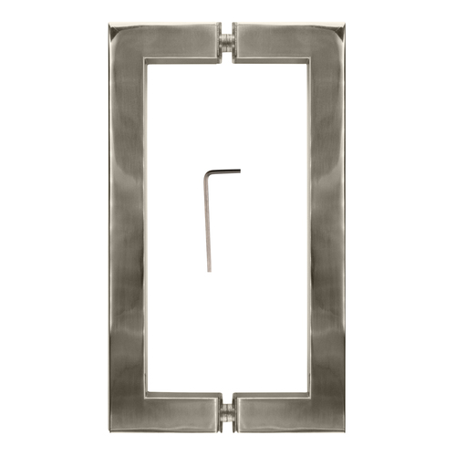 CRL SQ8X8PN Polished Nickel 8" x 8" SQ Series Square Tubing Back-to-Back Pull Handles