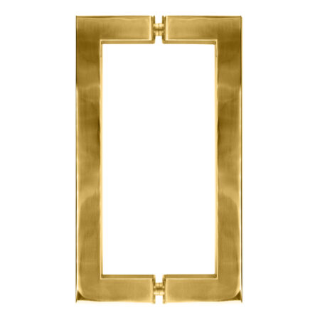 CRL SQ8X8ULBR Unlacquered Brass 8" x 8" SQ Series Square Tubing Back-to-Back Pull Handles