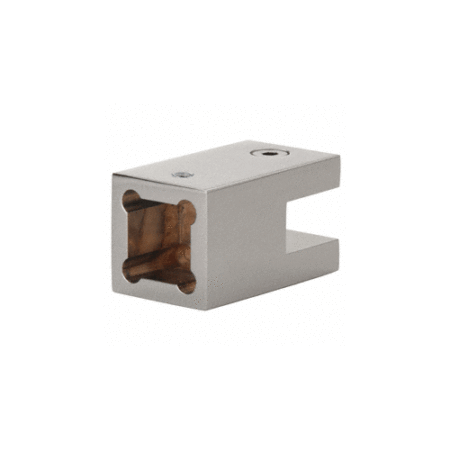 CRL SQ910BN Brushed Nickel Square Cornered Support Bar Bracket for 3/8" to 1/2" Thick Glass