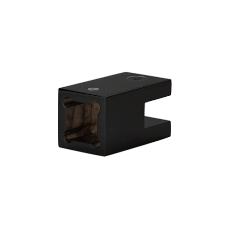 CRL SQ910MBL Matte Black Square Cornered Support Bar Bracket for 3/8" to 1/2" Thick Glass