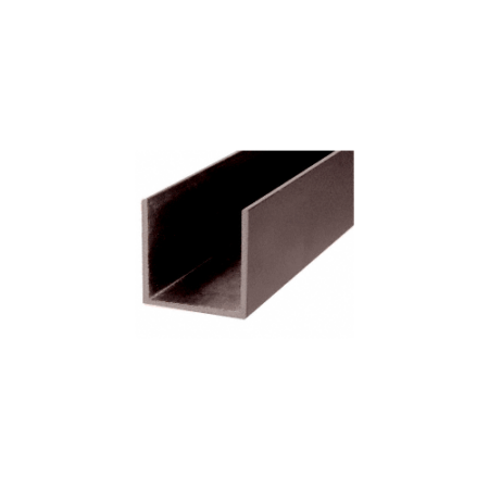 Brixwell SV643DU-CCP72-XCP50 Black Bronze Anodized 1-1/4" U-Channel Extrusion -  72" Stock Length - pack of 50