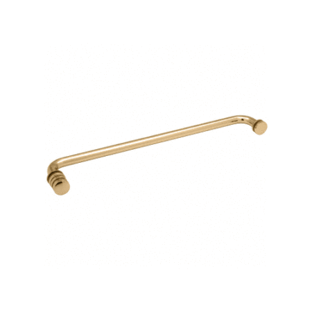 CRL TBCC18BR Polished Brass 18" Towel Bar with Contemporary Knob