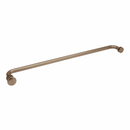 CRL TBCT24BBRZ Brushed Bronze 24" Towel Bar with Traditional Knob