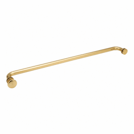 CRL TBCT24BR Polished Brass 24" Towel Bar with Traditional Knob