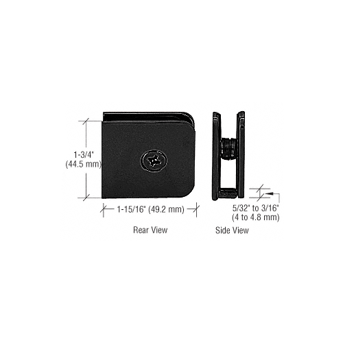 CRL UC79BL Black Oversized Fixed Panel U-Clamp