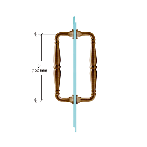 CRL V1C6X6GP Gold Plated 6" Victorian Style Back-to-Back Pull Handle