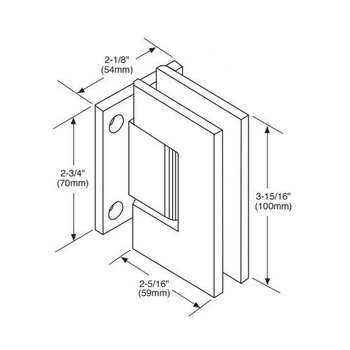 CRL V1E074ABC0 Antique Brushed Copper Vienna 074 Series Short Back Plate Wall Mount Hinge