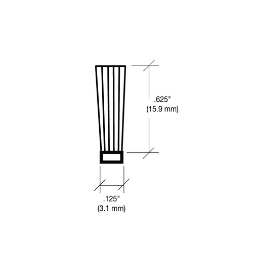 CRL A11535C-CCP4 Storefront Door Pile Weatherstrip .350 Pile Height; .350 Backing Width -  4 inch Sample