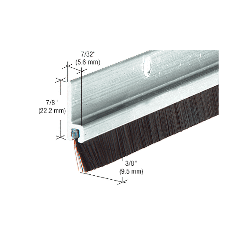 CRL WS377DV72 72" Extruded Dark Bronze Anodized and Nylon Brush Door 5/8" Bristle Weatherstrip