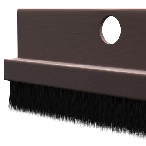 CRL WS377DV72 72" Extruded Dark Bronze Anodized and Nylon Brush Door 5/8" Bristle Weatherstrip