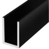 CRL WU1BLCL Black Powder Coat Wet Glaze 1-1/2" Deep U-Channel Custom Length