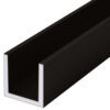 CRL WU1BLCL Black Powder Coat Wet Glaze 1-1/2" Deep U-Channel Custom Length