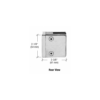 CRL ZL610W White Z-Series Square Type Radius Base Zinc Clamps for 3/8" and 1/2" Glass with Repositionable Plate