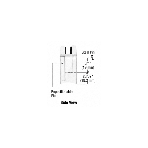 CRL ZL610W White Z-Series Square Type Radius Base Zinc Clamps for 3/8" and 1/2" Glass with Repositionable Plate