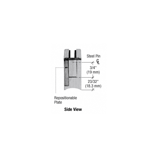 CRL ZL610W White Z-Series Square Type Radius Base Zinc Clamps for 3/8" and 1/2" Glass with Repositionable Plate