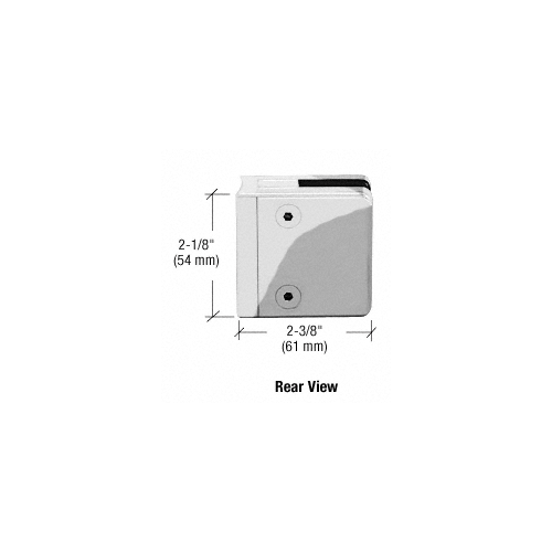 CRL ZL610W White Z-Series Square Type Radius Base Zinc Clamps for 3/8" and 1/2" Glass with Repositionable Plate