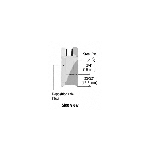 CRL ZL610W White Z-Series Square Type Radius Base Zinc Clamps for 3/8" and 1/2" Glass with Repositionable Plate