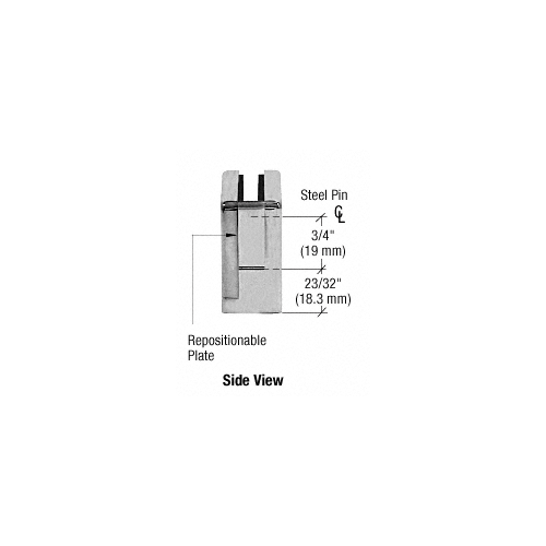 CRL ZL910PS Polished Stainless Steel Z-Series Square Type Flat Base Zinc Clamp for 3/8" and 1/2" Glass with Repositionable Plate