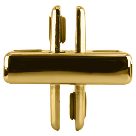 CRL ZLC10BR Brass Four-Way 90 Degree Adjustable Shelf Connector