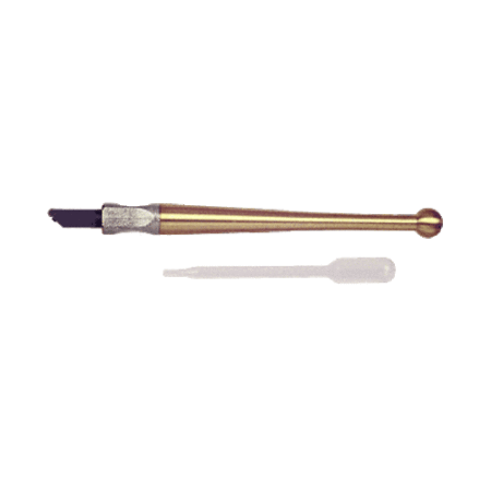 Fletcher 01713 Gold-Tip Designer II Narrow Head Glass Cutter with Solid Brass Contour Grip Handle