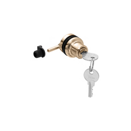 CRL 0910BR Brass Random Keyed Thru-Glass Plunger Lock