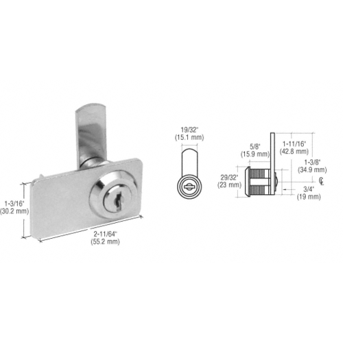 CRL 0916BCKA Black Keyed Alike Double Door Cam Lock
