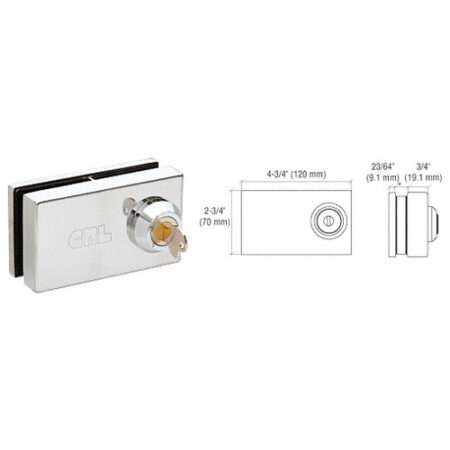 CRL 01P12 Chrome Deluxe Patch Lock for 1/2" Glass