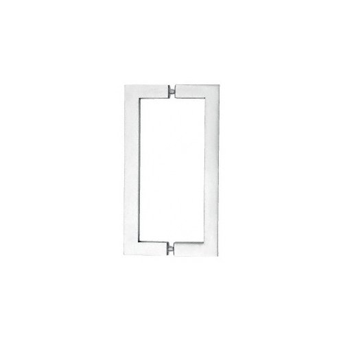 CRL SQ12X12PS Polished Stainless 12" Glass Mounted Square Tube Style Back-to-Back Pull Handle