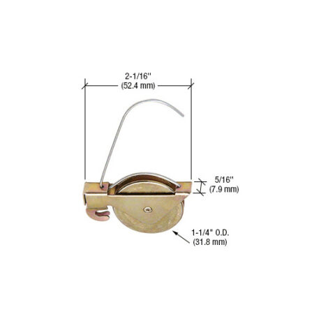 CRL KDEX20R 1-1/4" Steel Ball Bearing Center Groove Sliding Screen Door Spring Tension Roller