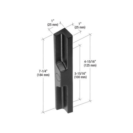 CRL C1097 Black Plastic Outside Pull 3-15/16" and 4-15/16" Screw Holes