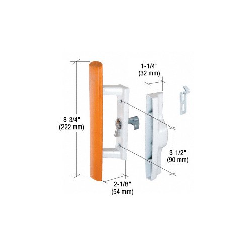 CRL C1194 Wood/White Internal Lock Handle Set 3-1/2" Screw Holes