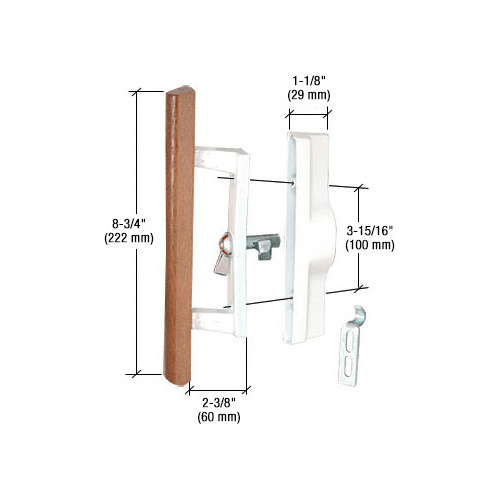 CRL C1064 Wood/Aluminum Keyed Internal Lock Sliding Glass Door Handle Set with 3-15/16" Screw Holes for Viking Doors
