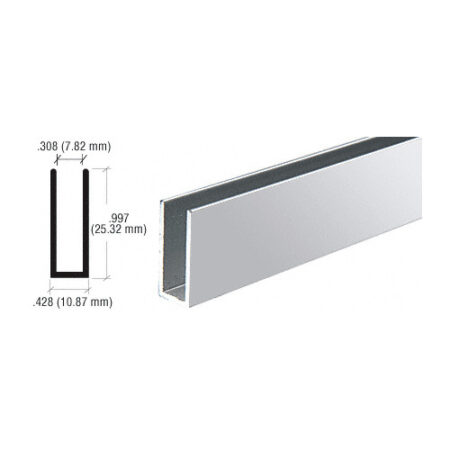 Brixwell D623BA-CCP84-XCP25 Brite Anodized 1/4" Single Channel with 1" High Wall  84" Stock Length - pack of 25