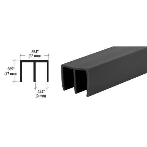 Brixwell D712BL-CCP95 Black Upper Plastic Track for 1/4" Sliding Panels  95" Stock Length