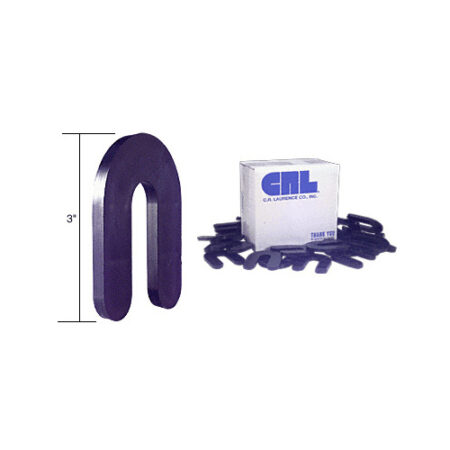 CRL PHS24 Black 1/4" x 3" Plastic Horseshoe Shims