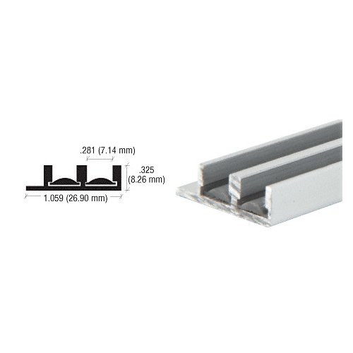 Brixwell D593A-CCP48 Satin Anodized Lower Track with Fiber Inserts  48" Stock Length