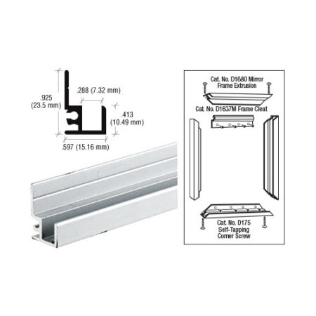 CRL D1680A Satin Anodized "Make It Yourself" Mirror Frame Extrusion 144" Stock Length