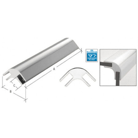 CRL GFC2902CH Chrome 14-3/4" Long Bar Deluxe Glass Furniture Connector for 1/2" Glass