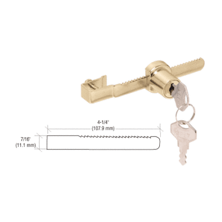 CRL 2045 Brass Randomly Keyed Sliding Glass Door Lock