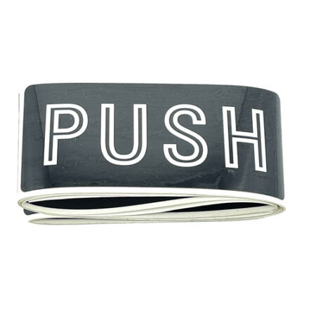 CRL 566HA Horizontal Black with Silver Letters "PUSH" Decal